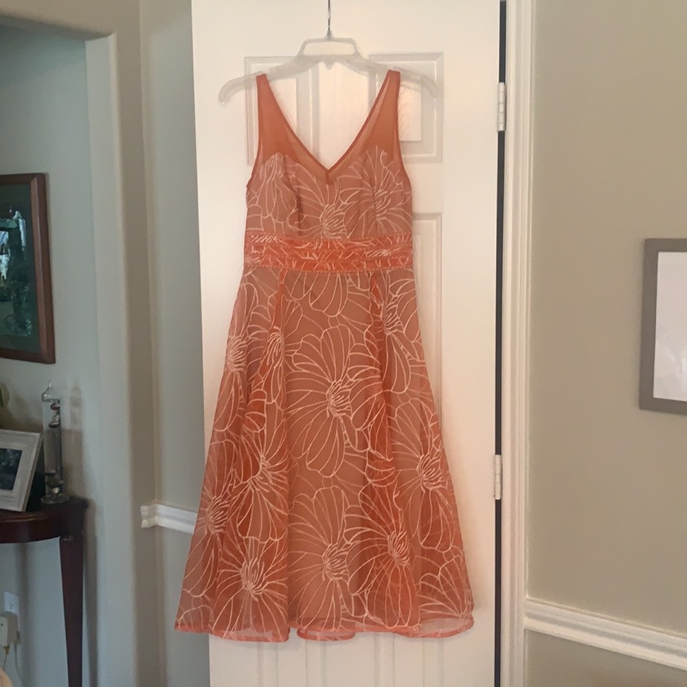 Flouncy French designed cocktail dress in size 4, imported by Anthropologie.